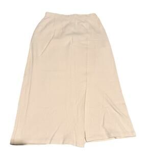 Rope Picnic 100% Cotton Textured Midi Skirt, Ivory Cream Off-White, size 6 (38)